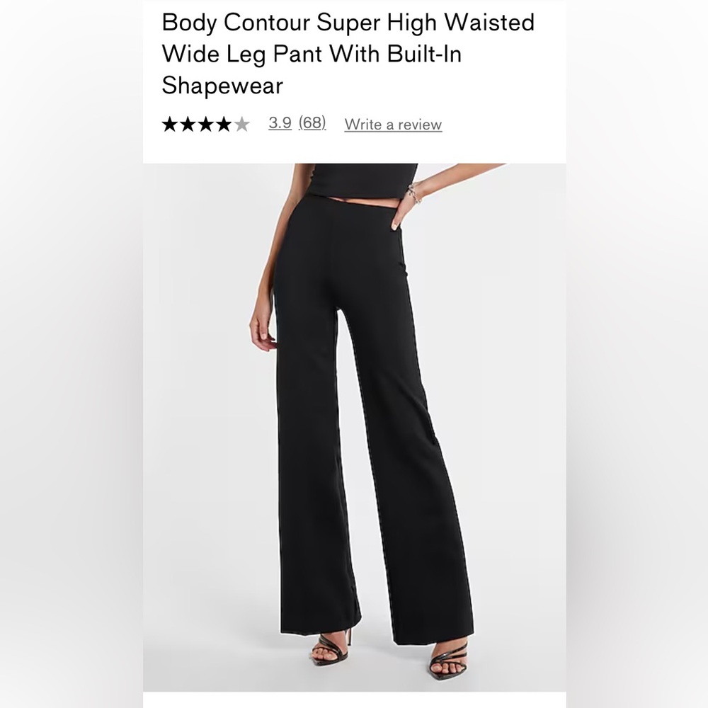 Body Contour Super High Waisted Wide Leg Pant With Built-In Shapewear Sz S